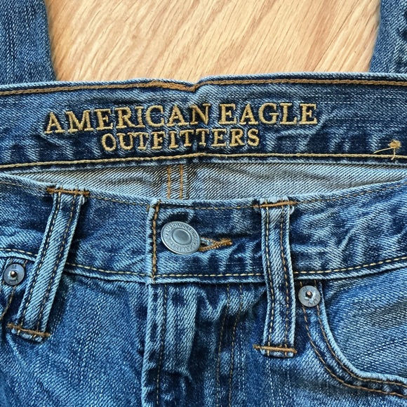 American Eagle Outfitters Men's Blue Straight Jeans - Picture 5 of 8